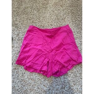 Old Navy Playa High Rise Linen Blend Shorts Pink Womens Size Medium Hot Pink